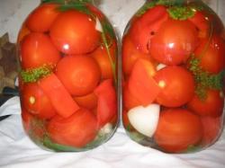 Консервированние томатов с уксусом